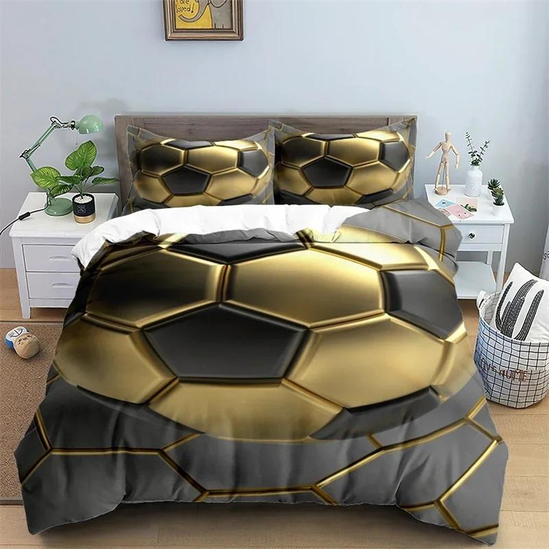 Football Bedding Set 3D Soccer Child Duvet Cover Single Double Sports Boy Home Textile Comforter Nordic Covers For Bed King Full