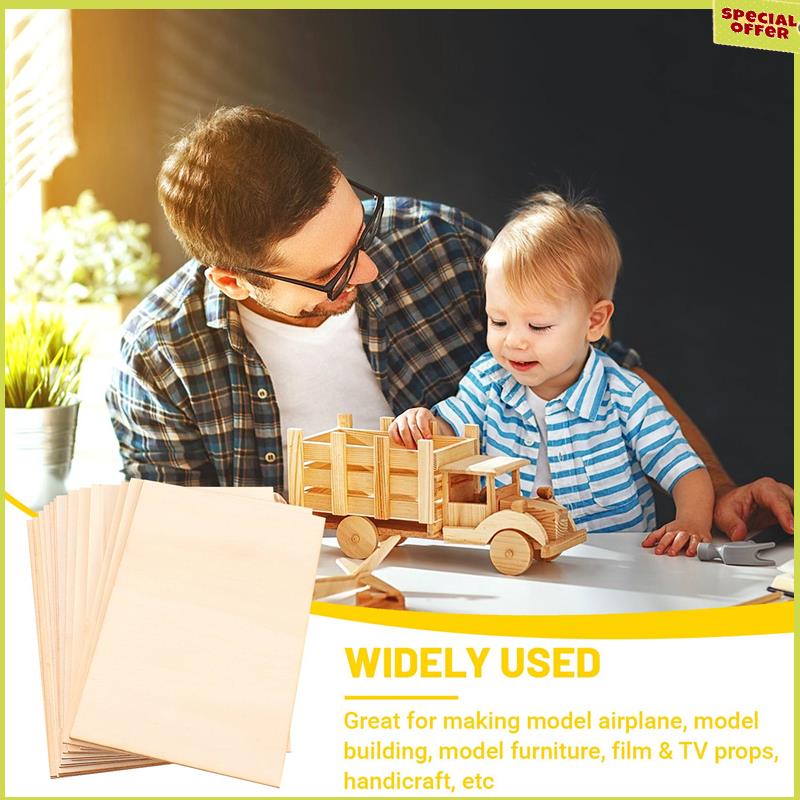 

A34R 15PCS Basswood Craft Board Model Toys Building Carving Handicraft Educational DIY Accessories DIY Basswood Chips