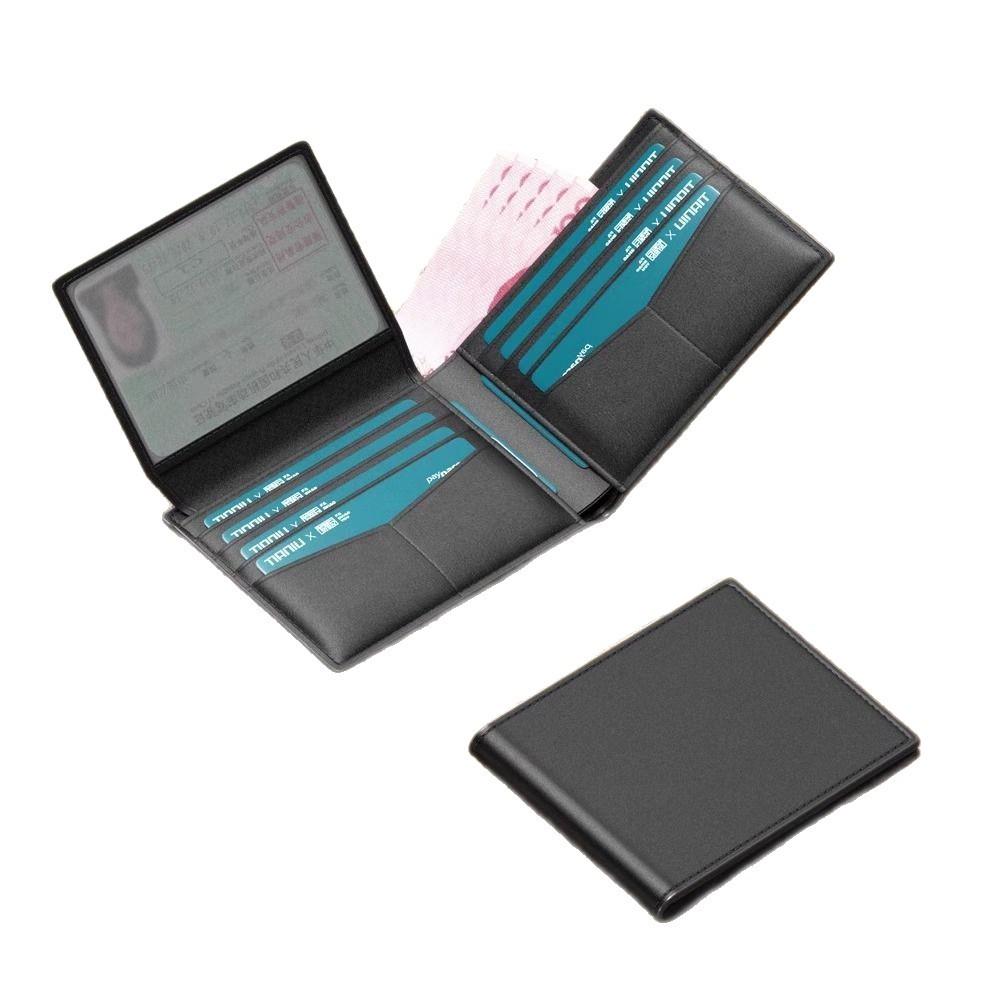 Genuine Leather Men's Wallet: Anti-Theft, Anti-Demagnetization, Large Capacity, with Driver's License and Card Holder.