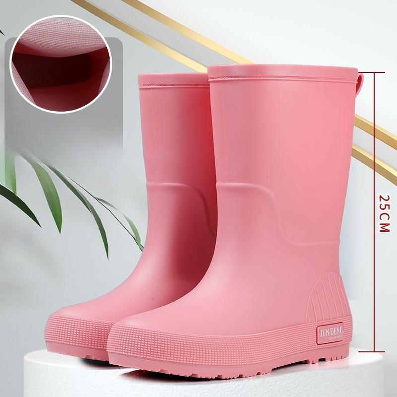 Mode Plus Samt Mittelhohe Damen Gummistiefel Regenstiefel Regenstiefel Outdoor Arbeit Rutschfest Wasserdicht Gummischuhe