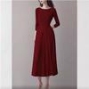 Elegant French Women's Long-Sleeve Dress: Fashionable High-End Spring/Autumn Skirt for Weddings