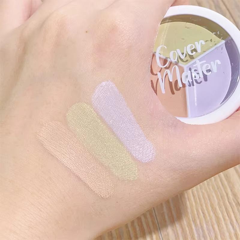 Tondo Tenuta Trucco Tre Colori Correttore Macchie Acne Stampa Riparazione Fondotinta Occhiaie Non Facile A Incollare Polvere Ingrosso