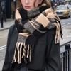 Winter Plaid Printed Pashmina Scarf Tassel Shawl Woman Warmer Wraps Outdoor Windproof Muffler Cashmere Like Scarves