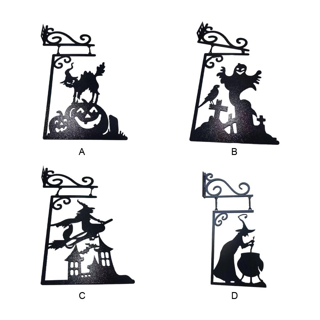 Klassisches Hexen-Silhouette Metall Gartenschild – Langlebiges Und Exquisites Handwerk Garten Eckschild