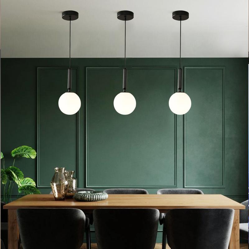 Melkekule Lysekrone Belysning Moderne LED Glass Pendellampe Messing Soverom Spisestue Trapper Tak Hengende Lampe Lysekroner Romdekor