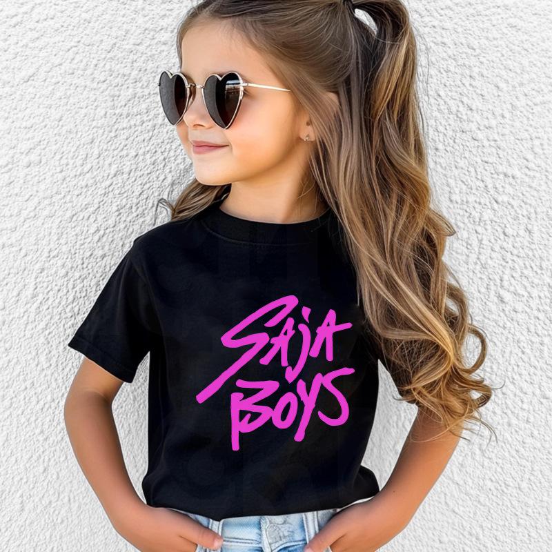 T-Shirts Girls Children's Cartoon Print Fashion Short Sleeve Casual Children's Clothing Top Comfortable