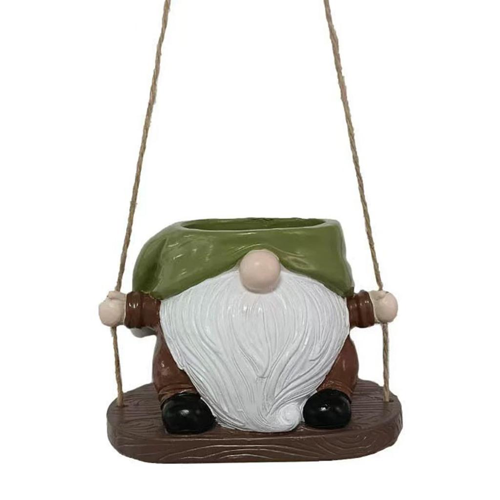 Resin Planter Pot With Swing Design For Outdoor Garden Decoration Durable And Lightweight