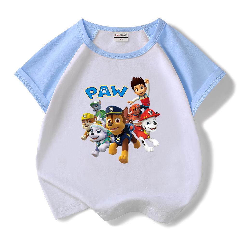Paw Patrol Summer 2022 Kids' Two-Piece Set: Trendy Short Sleeve T-shirt & Shorts for Boys and Girls