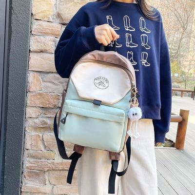 High Value Backpack Splicing Girls College School Bag Boys and Girls High School Students Junior High School Students Backpack