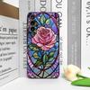 Bunte Glas-Stil-Rosenmuster-Handyhülle für Samsung Galaxy S26 S25 S24+ S23 Ultra S22 Plus S20 S21 FE M53 Weiche Hülle