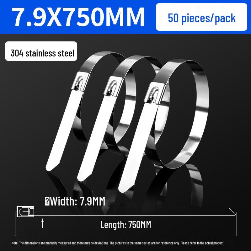 304 Stainless Steel Marine Cable Tie with Wire Fixing Buckle for Photovoltaic Power Cables