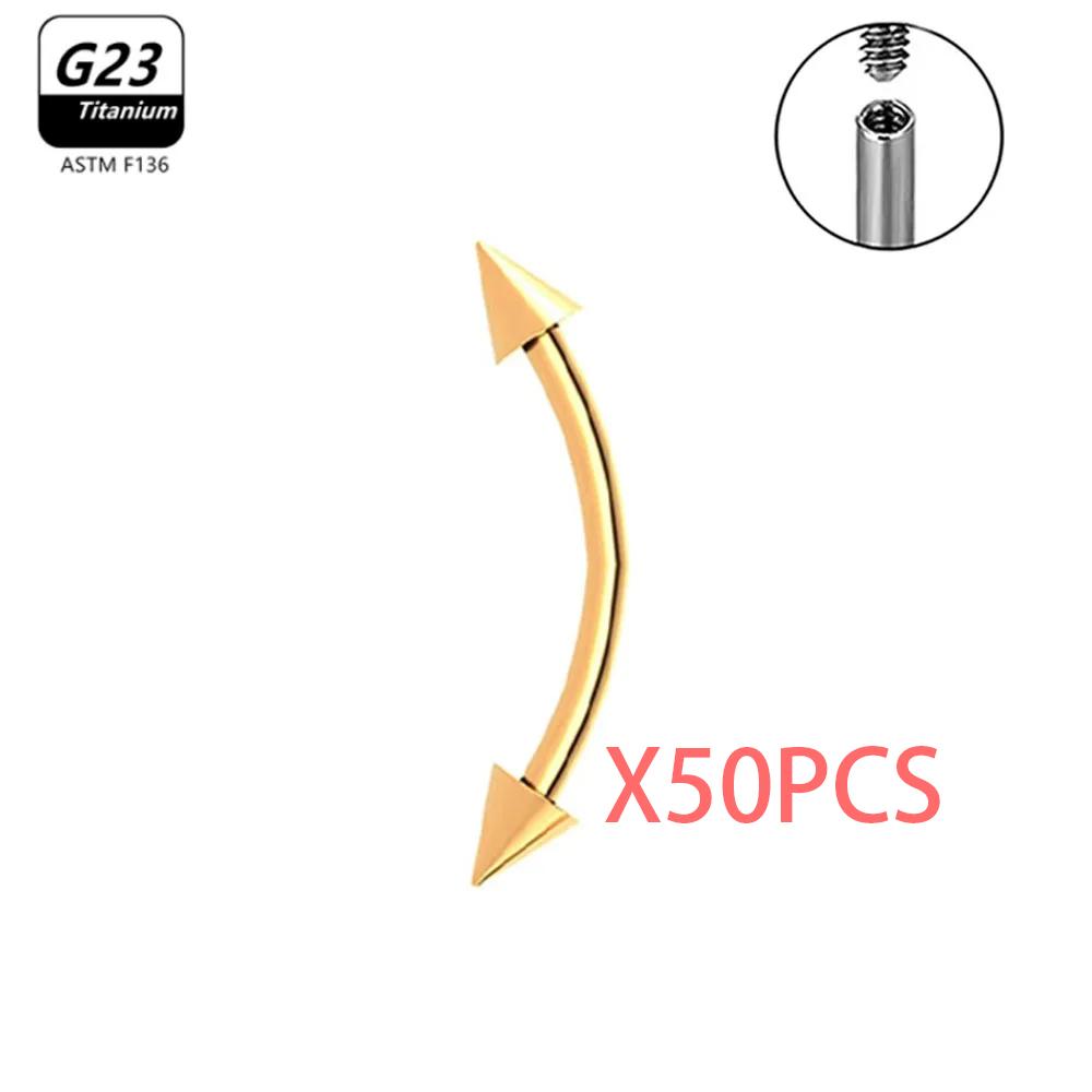 1/5/50 szt. Tytan G23 ASTM-F136 Piercingi Brwi kolczyk cyrkonia Gwint wewnętrzny Brwi Ciało Cyrkonia Hurt
