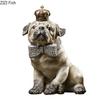 Krone Bulldogge Statue Simulierte Tierornamente Schreibtischdekoration Moderne Handwerkskunst Gentleman Welpen Skulptur Raum Ästhetische Dekoration