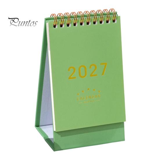 Academic Year Calendar 2027 Desk Calendar, Standing Flip Desktop Minimalist Gold Foil Cover Daily Agenda Monthly Planner, Thick Paper for Note Taking,