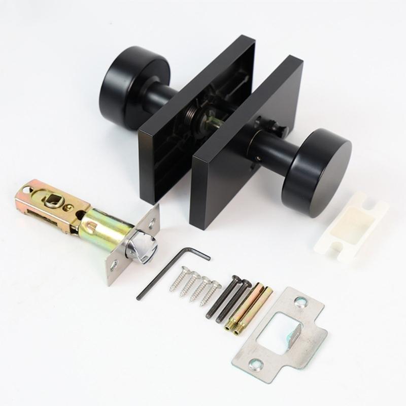 Modern Alloy Passage Door Locks Matte Black Finish Alloy Easy Installation Kits With Keys Plate Screws