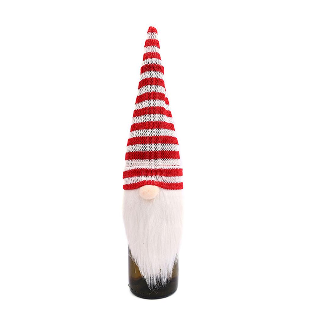 Knitted Santa Bottle Toppers User Friendly Christmas Decoration For Holiday Tabletop Decors And Family Gatherings
