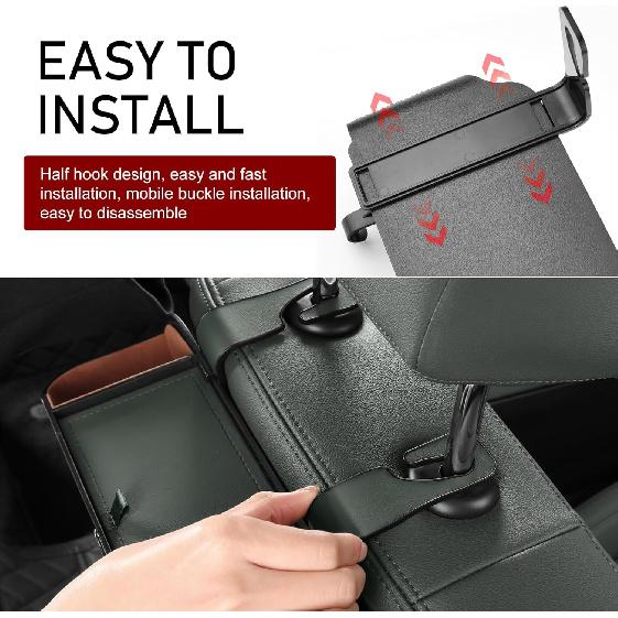 Car Back Seat Storage Box, Leather Car Seat Back Multifunctional Organizer, Detachable Partition Design Backseat Storage Box for Cars, Great Fit for