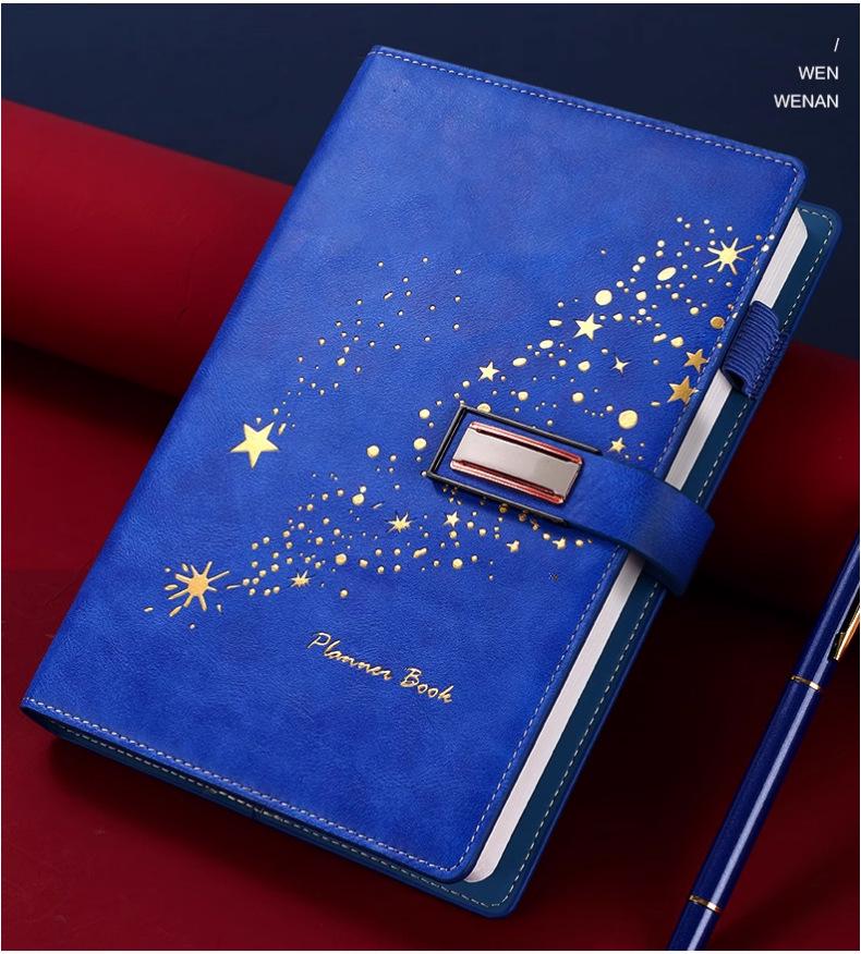 Set de regalo de cuaderno Star Double Line 2026: Libro de registro de reuniones de negocios y oficina de mayor grosor