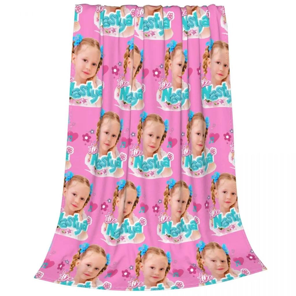 Cute Like Nastya Blankets Coral Fleece Plush Summer Air Conditioning Kawaii Cartoon Throw Blanket for Sofa Car Bedding Throws