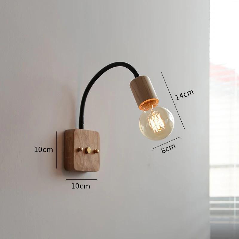 LED Wall Lamp Vintage Wabi-sabi Interior Lighting Adjustable Rotating Night Light For Bedroom Dining Room Cafes Warm White Bulb