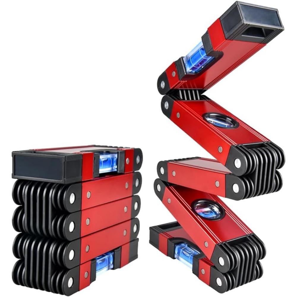 Faltbare Wasserwaage Magnetische Wasserwaage Präziser Winkelmesser Blasen-Gas-Anzeiger Winkelfinder Bau Holzbearbeitung Messen