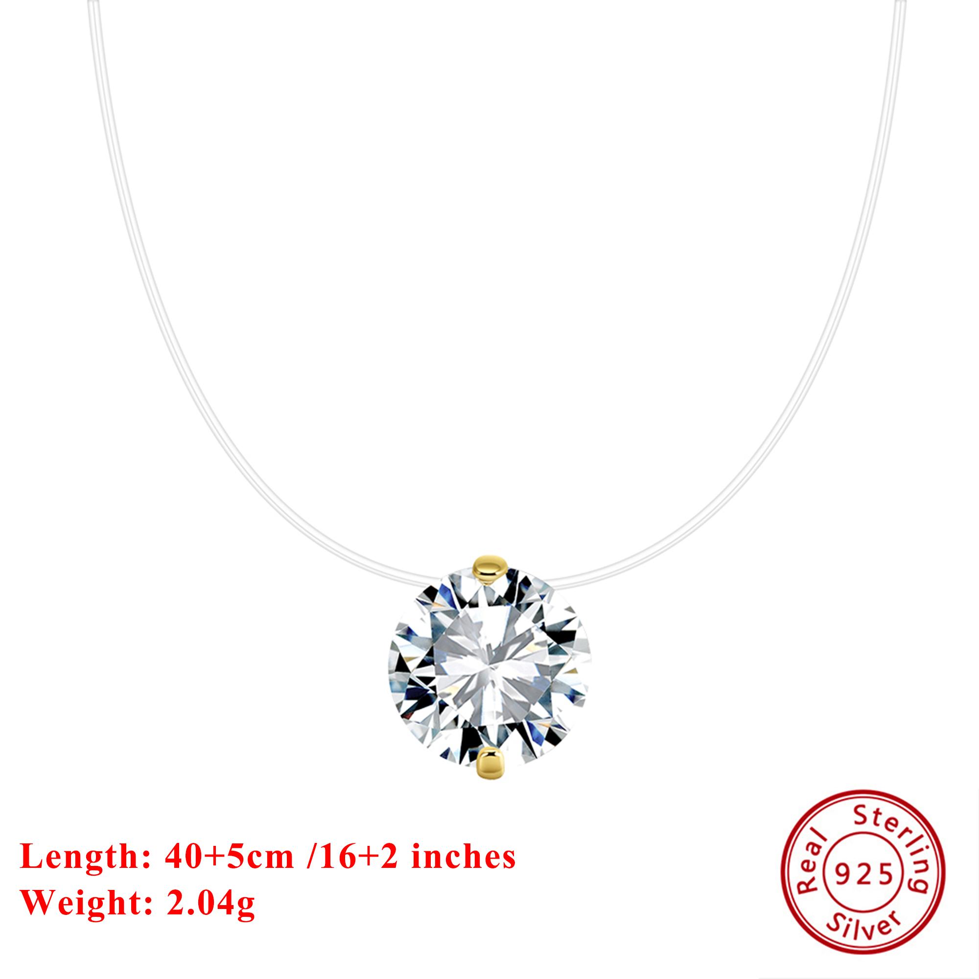 

EFFIE QUEEN Enchanting 925 Sterling Silver Necklace Featuring a Luxurious Round-Shaped Zirconia Pendant, Exquisite Jewelry LZN31