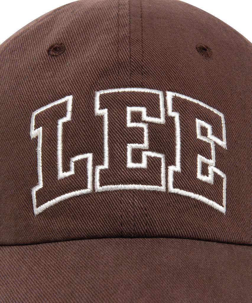 LEE Applique Big Logo Cotton Ball Cap Brown