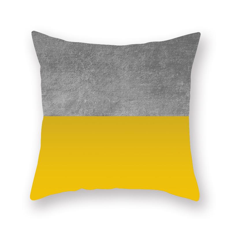 Nordischer gelber geometrischer Kissenbezug für Sofakissen