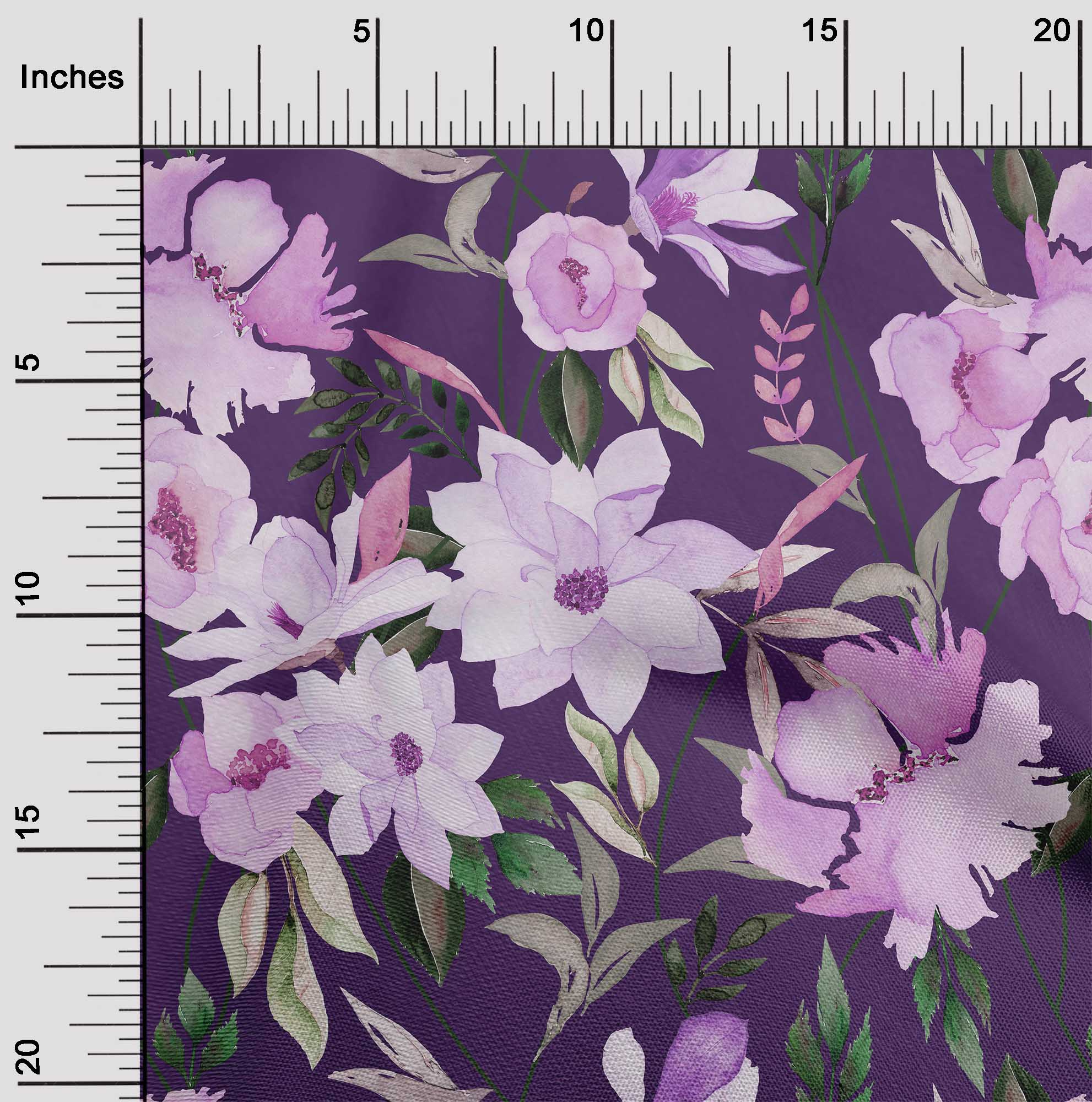 

OneOone Georgette Віскоза Коричнева Тканина Квіти Тканина для шиття Принтована тканина для рукоділля у дворі 42 дюйма 42 Inch Wide - Viscose Chiffon фіолетовий