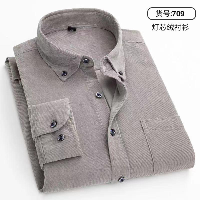 

6XL Осень/зима Теплые Качественные 100% хлопок Вельветовые рубашки с длинным рукавом и пуговичным воротником в стиле смарт-кэжуал для мужчин удобные 6XL