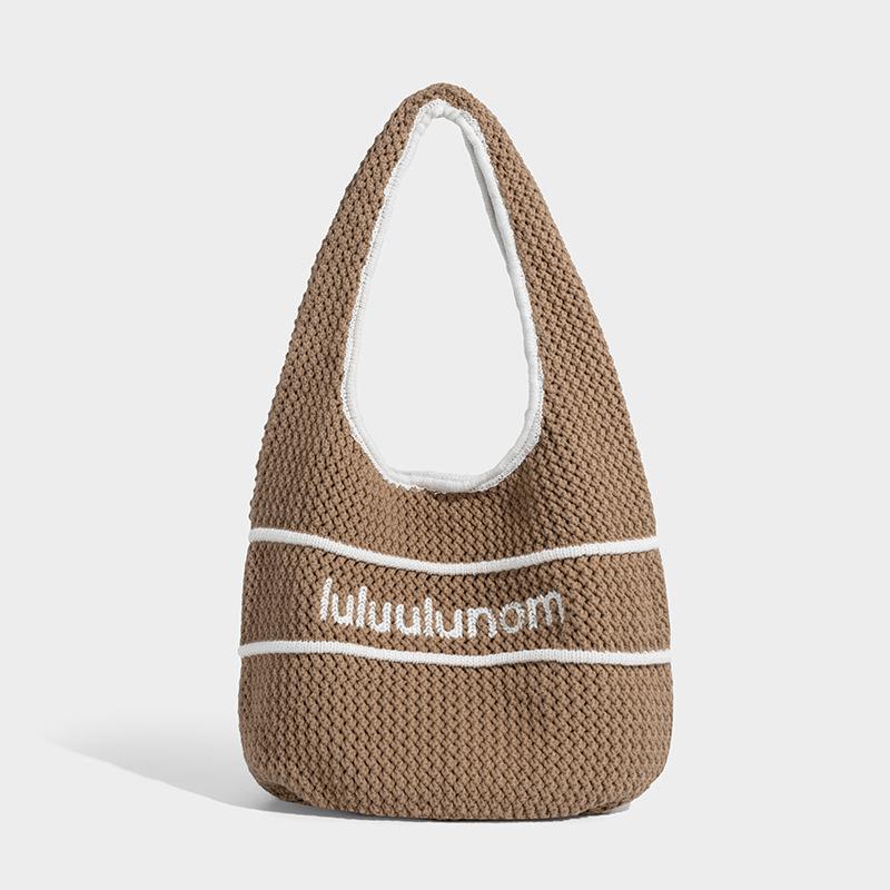 2025 Spring and Summer New Casual Versatile Chain Dopamine Woven Shoulder Underarm Bag Tote Bag Women s Woven Bag Tide