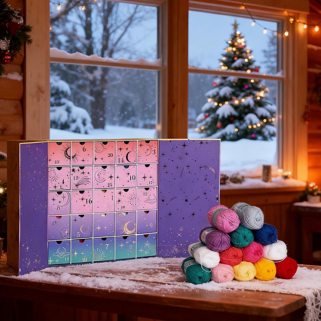 Yarn Christmas Advent 25 Days Knitting Supplies Crochet Society Countdown Calendar for Women Mothers Enthusiasts Daily Crafting