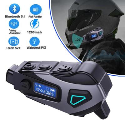 K10 Motosiklet Kaskı Kulaklığı 1080P Video Araç Kamerası motosiklet Kaydedici Kablosuz Moto Kulaklık Eller Serbest Arama FM+Bluetooth 5.4 IPX8 Su Geçirmez