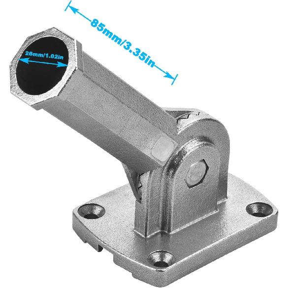 Stainless Steel Flag Pole Holder Heavy Duty Multi-Position Flag Pole Bracket Multi-Angle Adjustment Wall Mounting Bracket for 1 Inch Flag