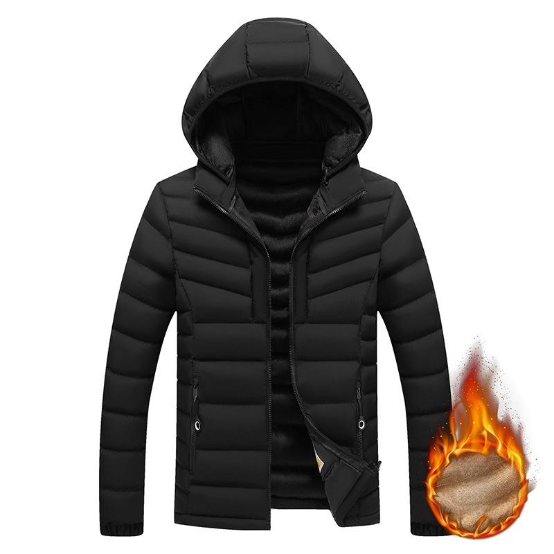Light Clothing Cotton Comfortable and Versatile Jacket Men's Models Winter Slim Removable Cap Padded Thickened Hooded Jacket Men
