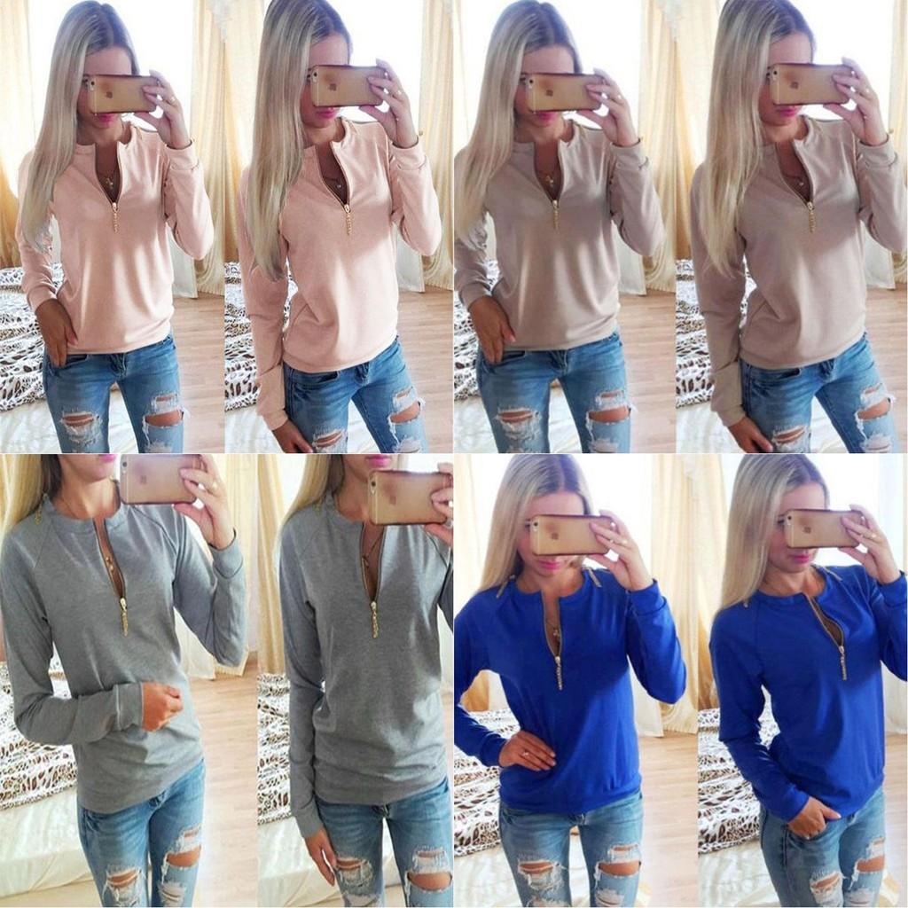 Elegant Women V Neck Casual Sweatshirt With Long Sleeves And Timeless Style