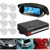 12V Silver Dual-core LCD Display Monitor Parking Sensors 8 Rear Front View Reverse Backup Radar Kit Set System Electronics Accessories