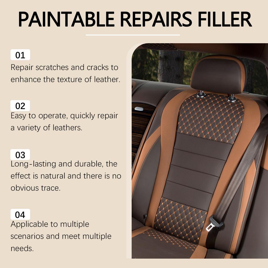 Professional Leather Repair Paste Filler Kit for Scratches Cuts & Holes Car Seat Sofa Furniture Restoration Permanent Paste