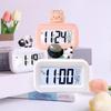 Alarm Clock, Cartoon Digital Clock Cute Cartoon LED Screen Desktop Electronic Alarm Data Time Calendar Temperature (Spaceman)