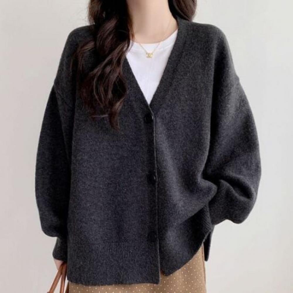 Navava Women Simple Basic Long Sleeve Knit Cardigan Nk3228