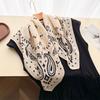 New cashew imitation velvet herringbone pattern cotton and linen small square scarf silk scarf headscarf shawl decorative scarf scarf