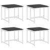 VidaXL Tabourets de jardin avec coussins 4pcs blanc acier et textilène, siège de jardin, tabouret d'extérieur, siège cube, 4008591