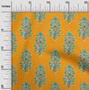 oneOone Cotton Flex Fabric Leaves & Floral Block Print Fabric By The Yard 40 Inch