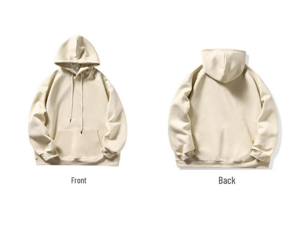 Unisex Heavyweight Hoodie: Solid Color American Street Style for Autumn/Winter