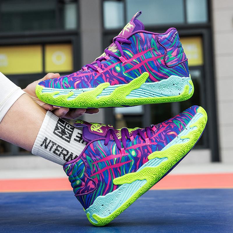 Nuevas zapatillas de baloncesto de tres balones y tres generaciones de caña alta para jóvenes estudiantes, zapatillas deportivas de entrenamiento real