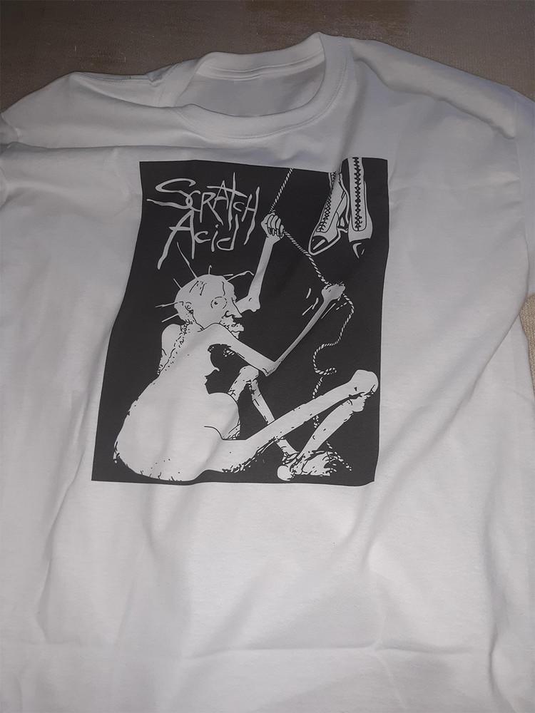 New Popular Scratch Acid White T-Shirt Cotton  RD63 Unisex T-Shirt L