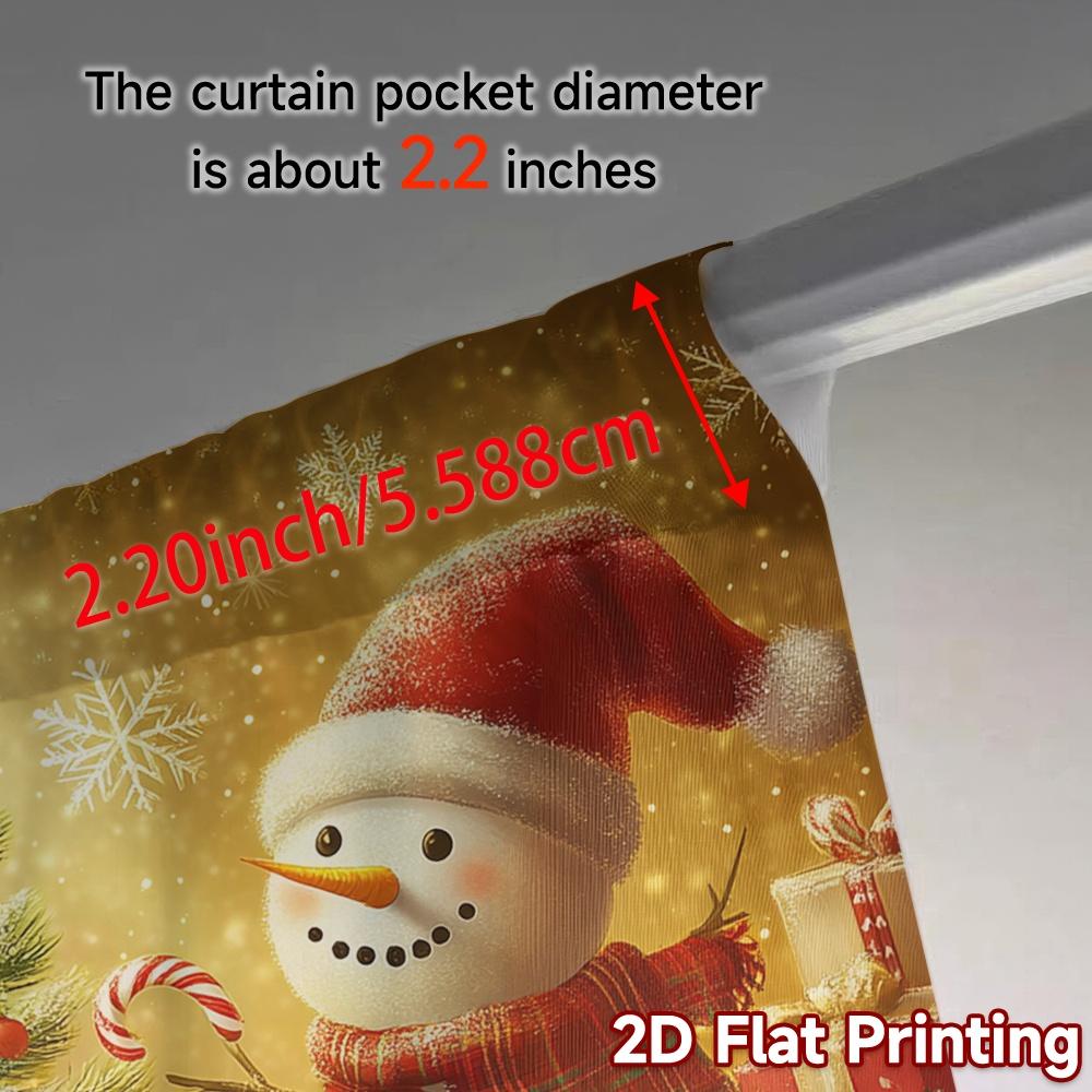2pcs,Curtains Christmas Tree Snowman Gifts Modern Minimalist Curtains Versatile Polyester Curtains Thermal Insulation, and Room