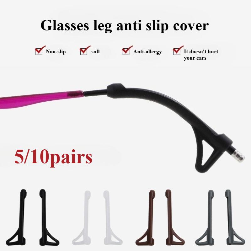 5/10 Pairs of Anti Slip Sleeves for Eyeglass Legs, Eyeglass Accessories, Anti Drop Ear Support, Fixed Ear Hook Bracket