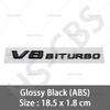 3D ABS V8 BITURBO Emblem Logo Door Side Fender Badge For Mercedes Benz 2014-2016 C63 G63 W222 W223 W213 W212 W205 W204 W205 E63 BB1