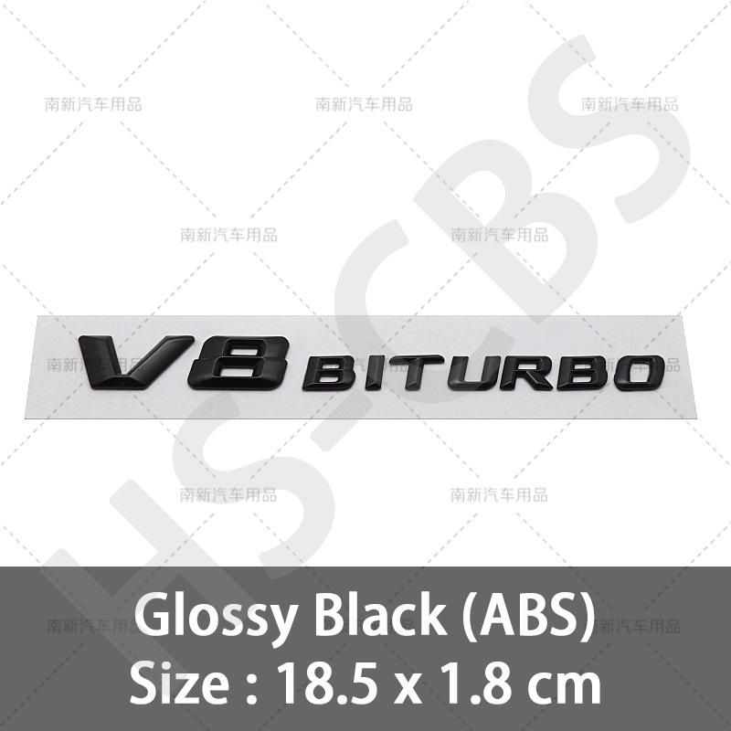 3D ABS V8 BITURBO Emblem Logo Door Side Fender Badge For Mercedes Benz 2014-2016 C63 G63 W222 W223 W213 W212 W205 W204 W205 E63 BB1